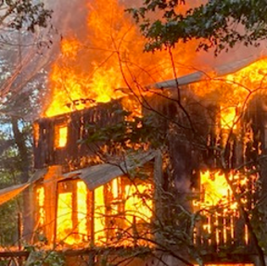 House set on fire for training training.